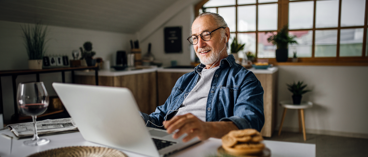 man on computer