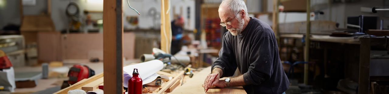man at work bench